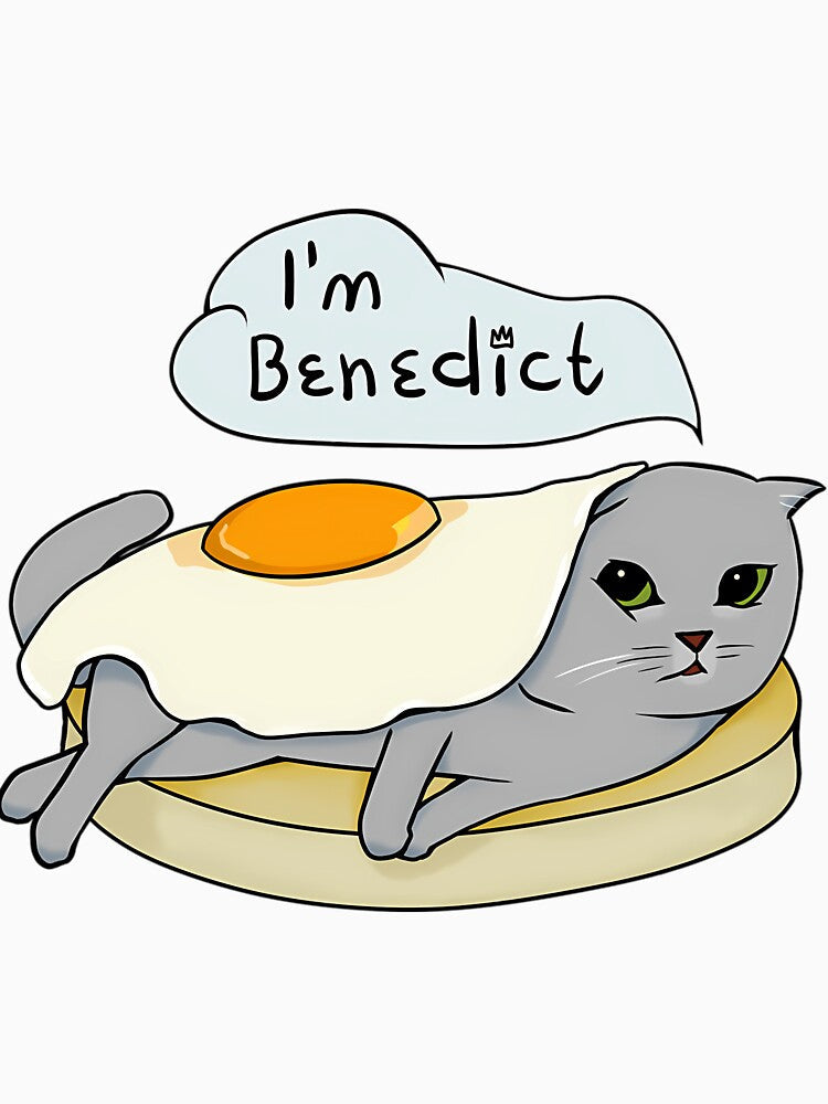Cat Eggs Benedict Food Pun by hdukiyxgb46 Unisex , , , Long Sleeve Tee