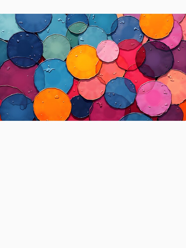 Vibrant Overlapping Circles Abstract Art by NelDean