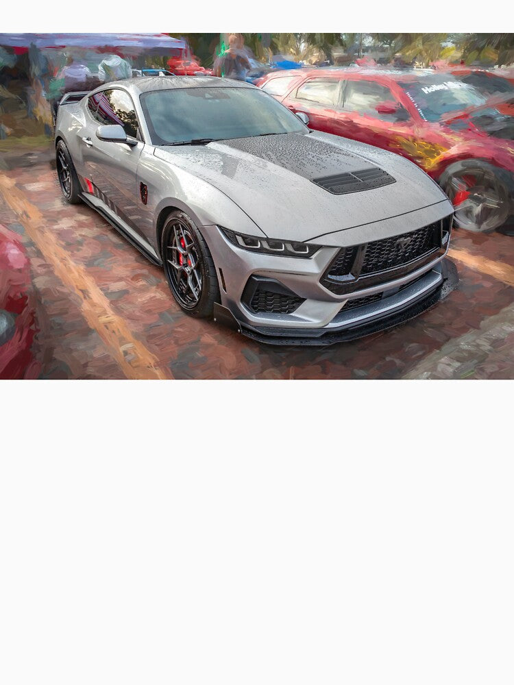 2024 Silver Ford Mustang Premium VMP X129 by RichFrancoCars Unisex , , , Long Sleeve Tee
