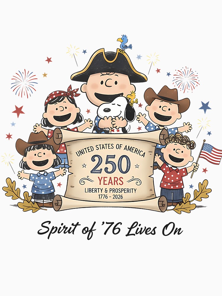 Cute Spirit Of 76 Lives On 250 Years Peanuts by PPAKSS Unisex , , , Long Sleeve Tee