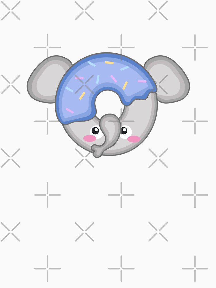 Donut elephant by DerSenat Unisex , , , Long Sleeve Tee