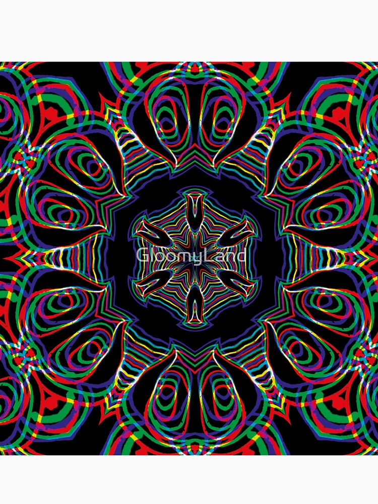 Show me your Pistil - Black Rainbow Flower Mandala by GloomyLand