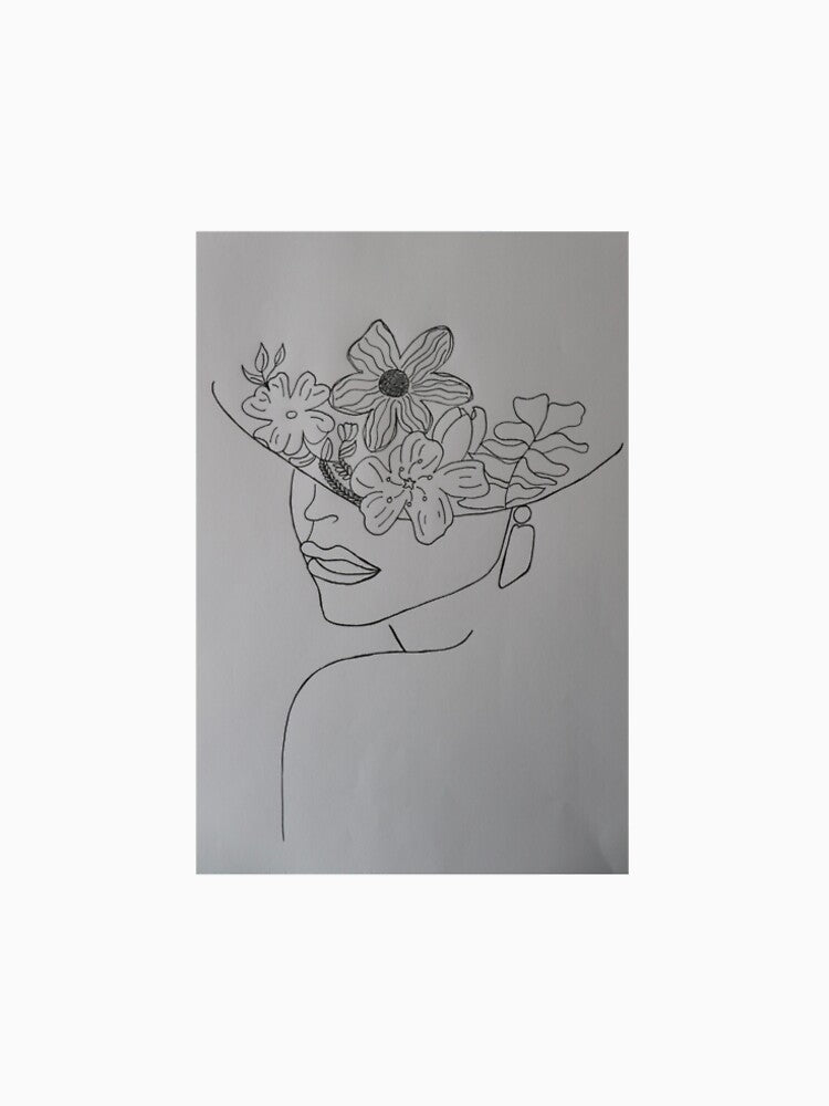 Floral Woman Line Art by BlattundFarbe