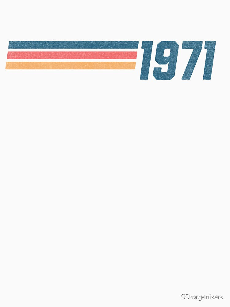 1971 Retro Stripes - Vintage Year by 99 Organizers Unisex , , , Long Sleeve Tee
