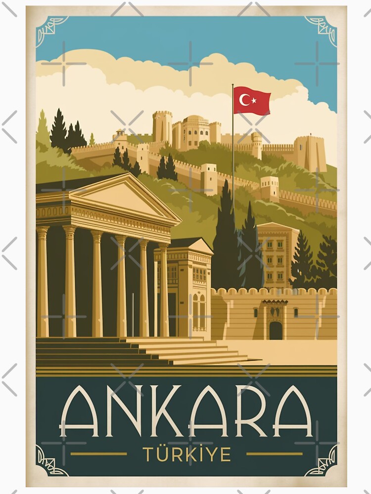 Ankara Vintage Travel Poster by TravelerRat Unisex , , , Long Sleeve Tee