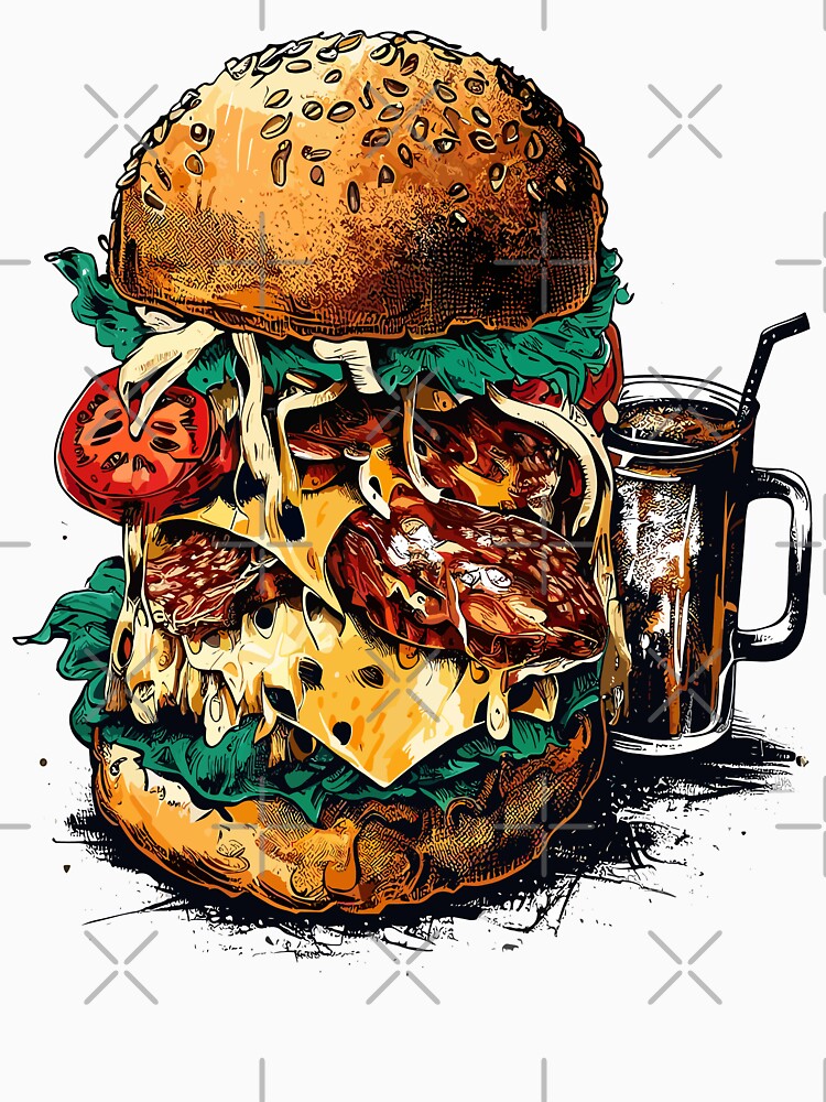 Burger Pizza Meal by donpakundo19 Unisex , , , Long Sleeve Tee