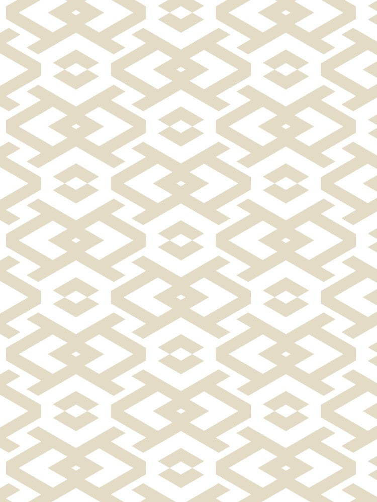 Beige and White Art Deco Geometric Shape Pattern Pairs Dutch Boy 2022 Popular Color Antique White 011W - Colour Trends - Trending Hues by ColorOfTheYears