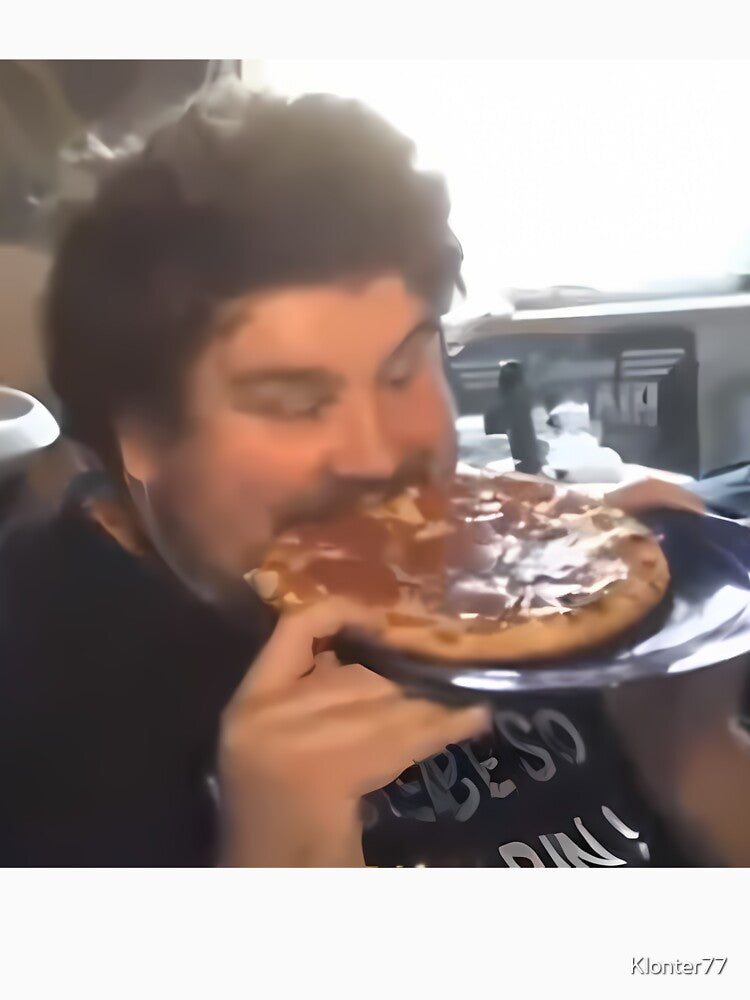 Drachenlord Poster - Eating Pizza for Meddler | Upscaled, high-quality poster by Klonter77