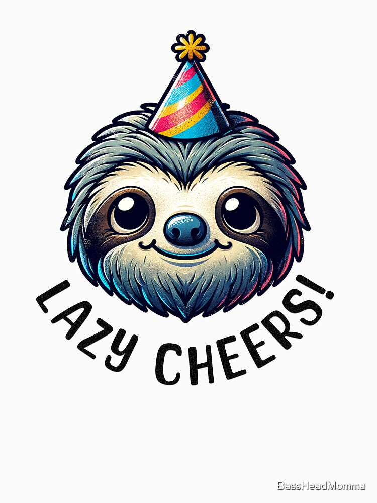 Sloth Lazy Cheers by BassHeadMomma Unisex , , , Long Sleeve Tee