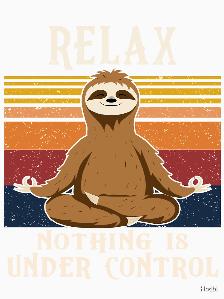 Funny Sloth Yoga Retro Vintage Gift by Hodbi