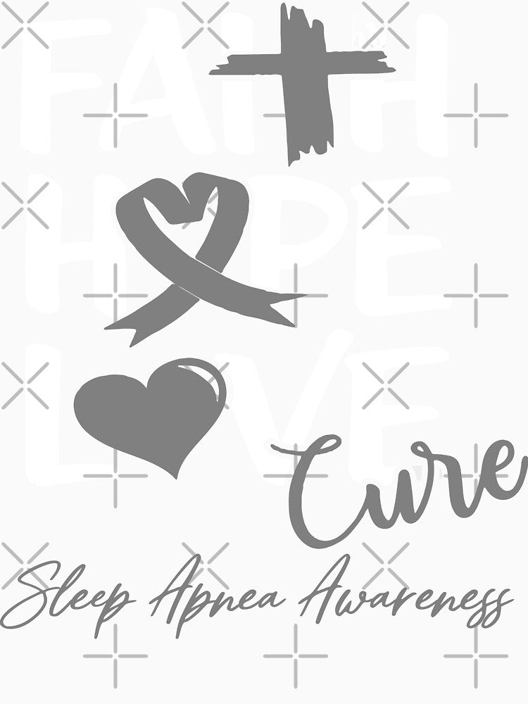 Faith Hope Love Cure Sleep Apnea Awareness by Grooffos Unisex , , , Long Sleeve Tee