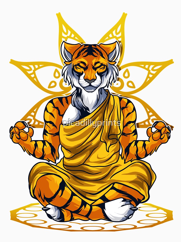 Meditating Tiger Meditation Animal Zen Peace Cat by picadillyprints