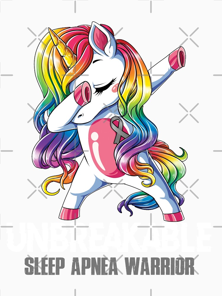 Sleep Apnea Awareness - Unicorn Sleep Apnea Warrior Ribbon UNBREAKABLE by Fernandezf Unisex , , , Long Sleeve Tee