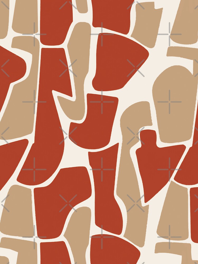 Terracotta Beige Abstract Pattern by imaniko