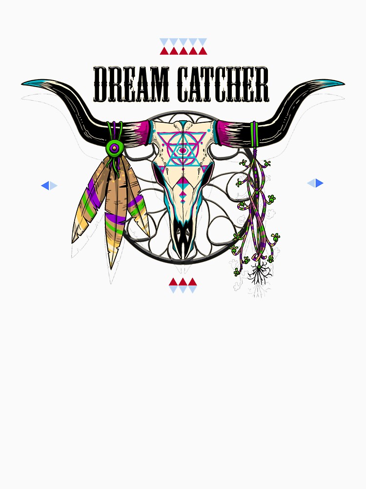 dream catcher - bull skull art by hayrpictures Unisex , , , Long Sleeve Tee