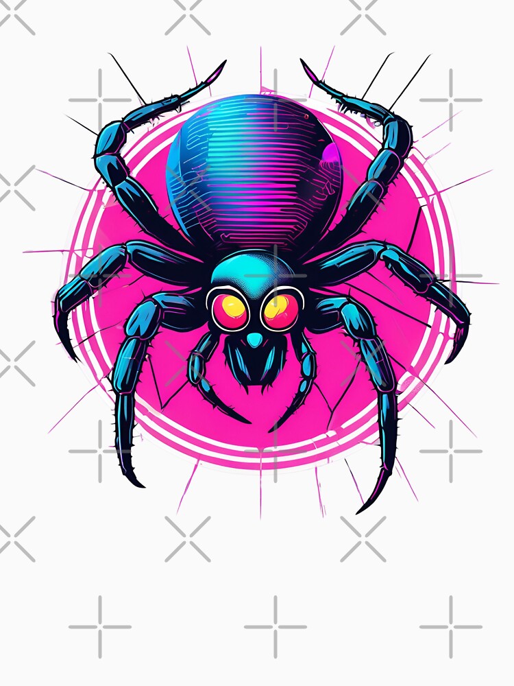 Retro Neon Spider | Cool Graphic | Men & Women | Casual Unisex | Crew Neck | Gift for Gamers by shyktrend