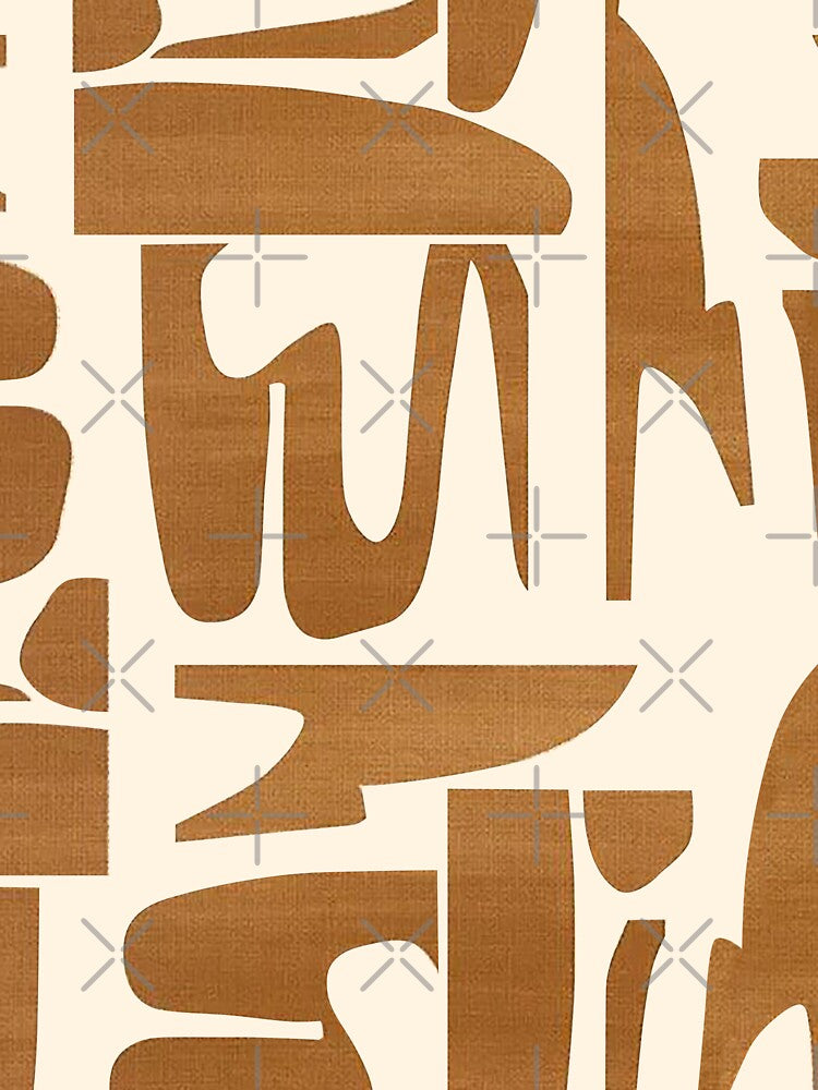 Warm Tan Organic Shapes Pattern by imaniko
