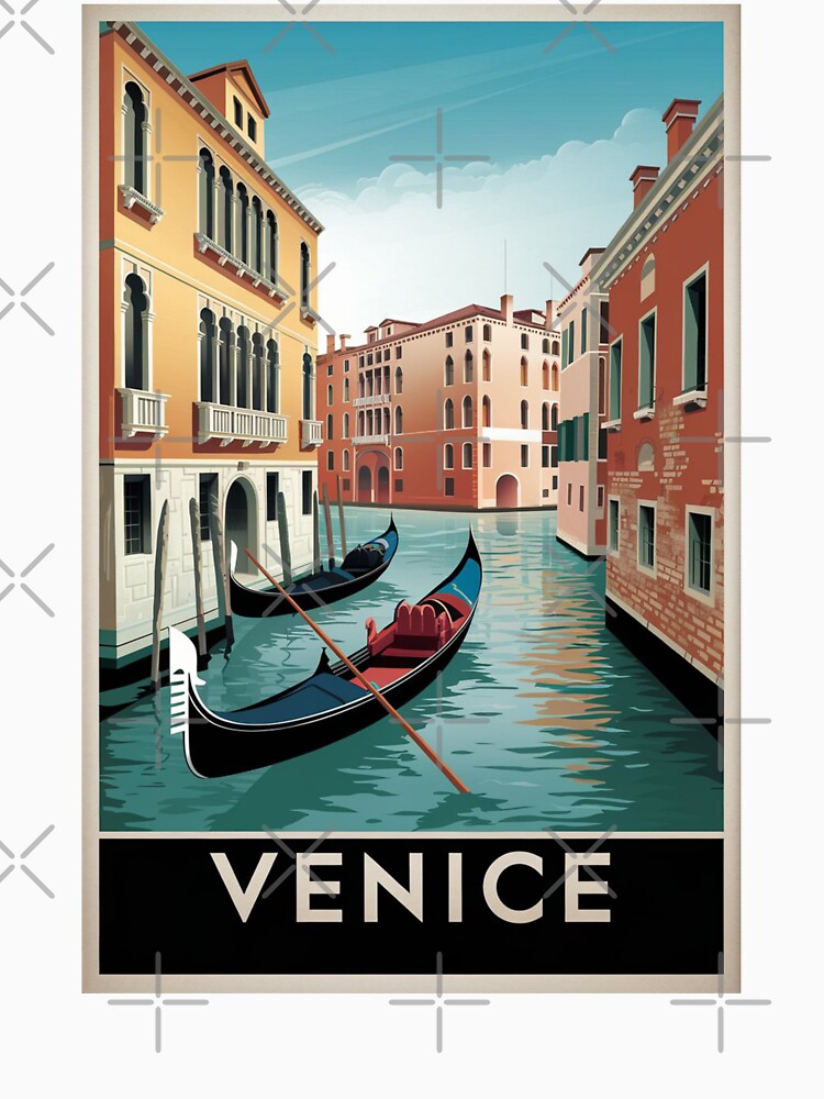 Venice Vintage Travel Poster by TravelerRat Unisex , , , Long Sleeve Tee