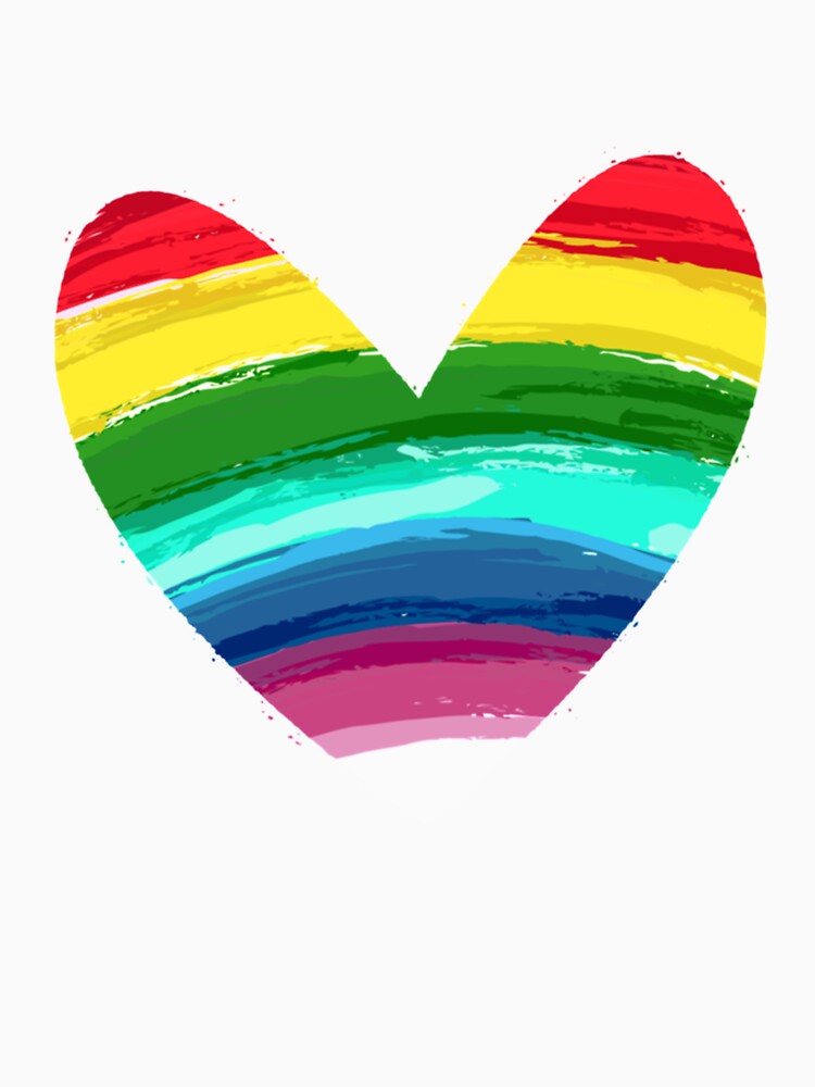 Rainbow Heart Premium Scoop by HanTingDA Unisex , , , Long Sleeve Tee