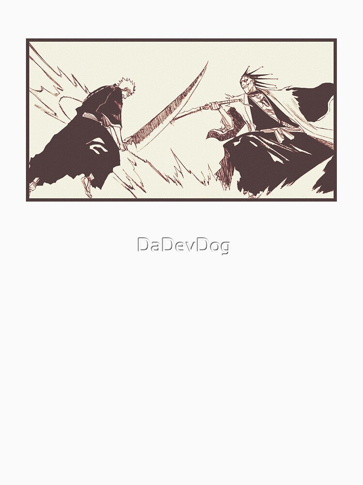 Ichigo vs Kenpachi by DaDevDog Unisex , , , Long Sleeve Tee