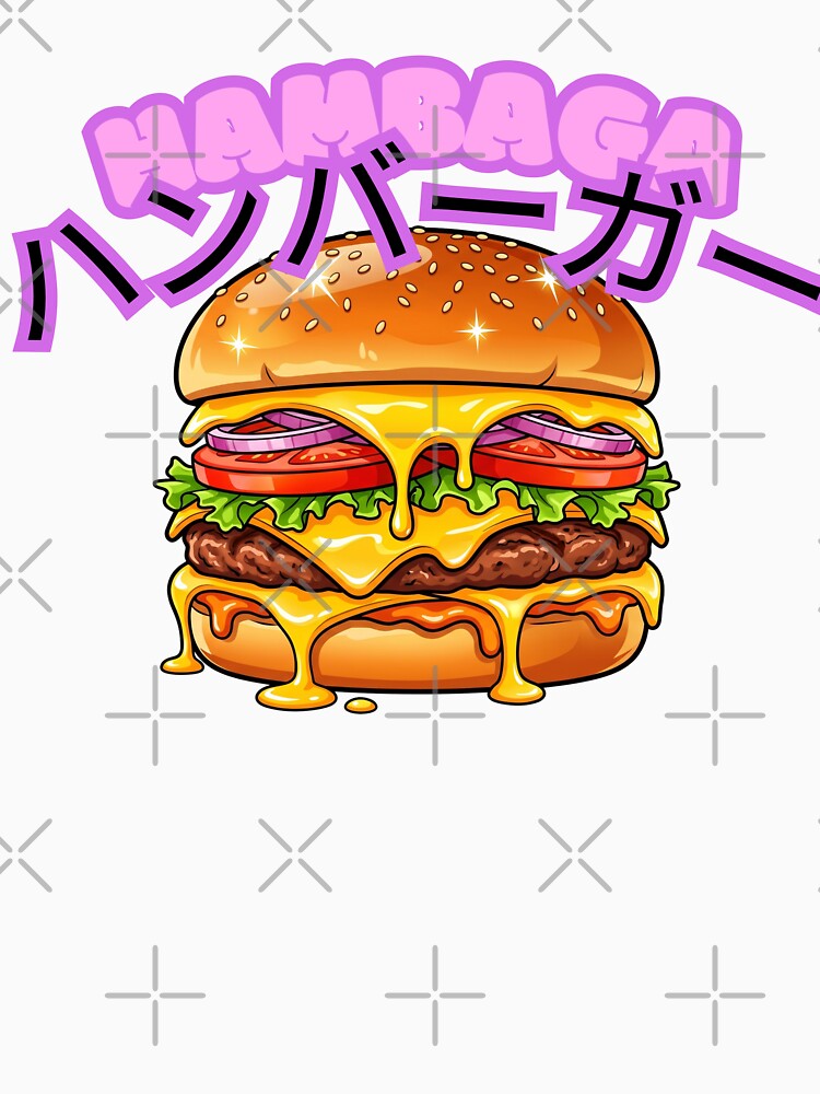 Hambaga Japanese Hamburger Burger Anime Food by Shirt-Otakus Unisex , , , Long Sleeve Tee