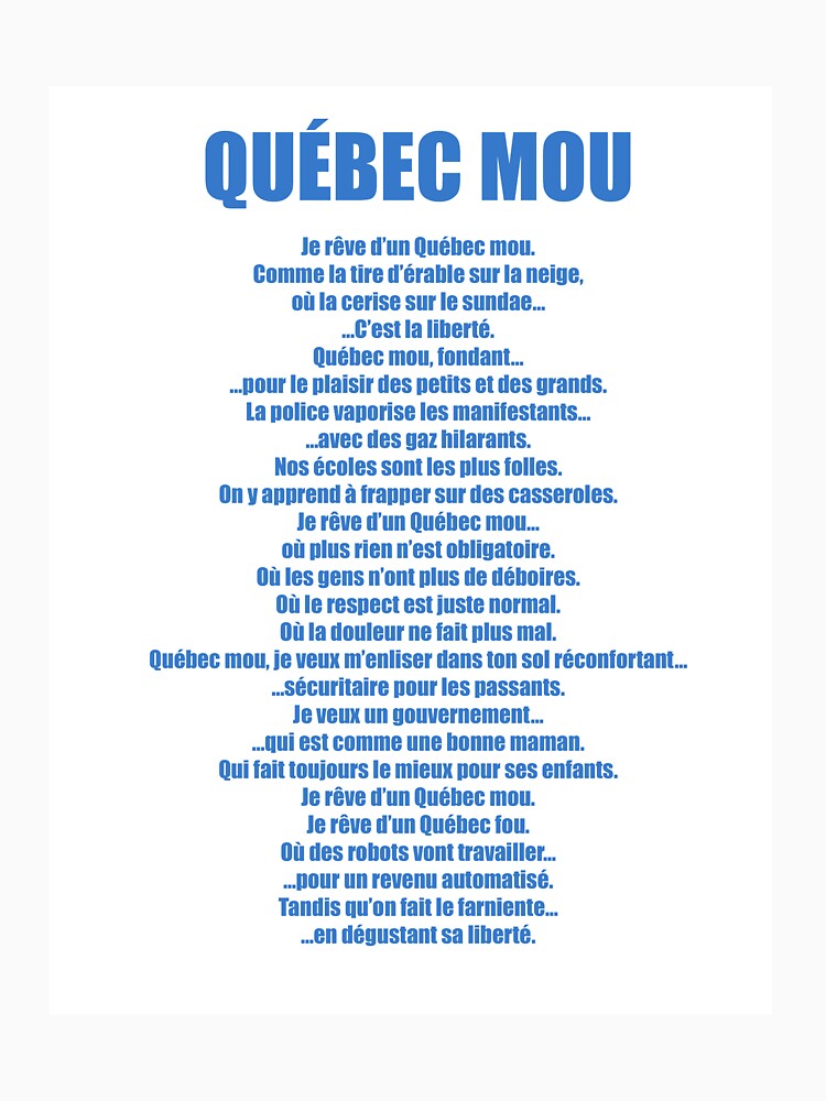 Quebec Mou by Martin Boisvert Unisex , , , Long Sleeve Tee