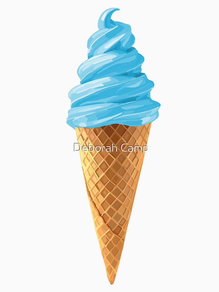 Pastel Blue Soft Serve Ice Cream Cone by Deborah Camp Unisex , , , Long Sleeve Tee