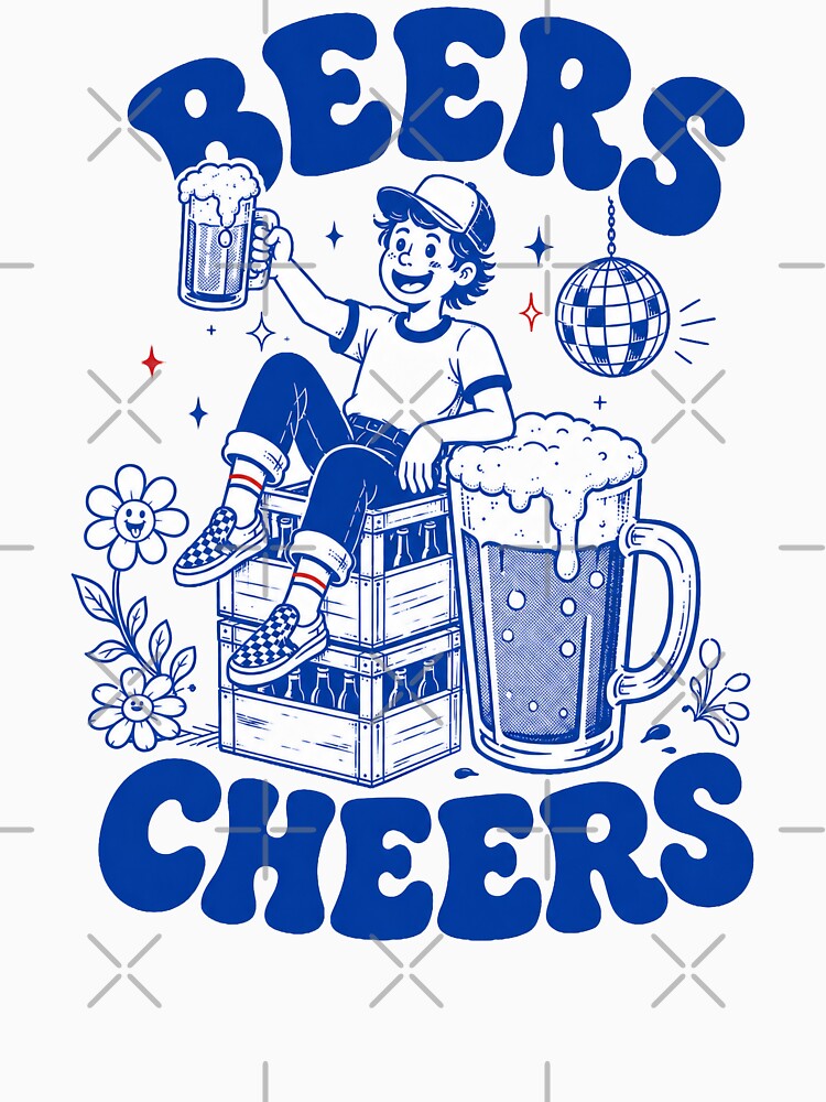 Beers and Cheers Retro Beer Lover by olosra Unisex , , , Long Sleeve Tee