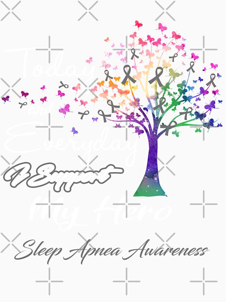 Sleep Apnea Awareness Today and Everyday I Support My Hero by ElizabethS809 Unisex , , , Long Sleeve Tee