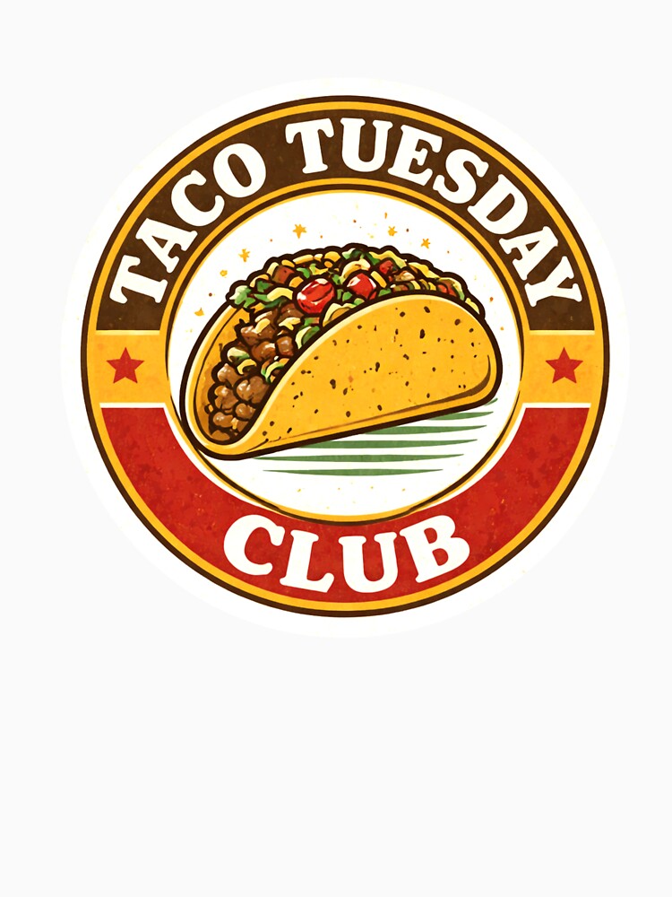 Taco Tuesday Club – Vintage Taco Badge by EastEndTownie Unisex , , , Long Sleeve Tee