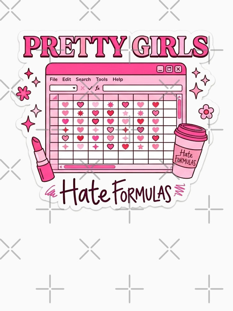 Pretty Girls Hate Formulas – Cute Pink Office Humor by @SHINTOSARTSTORE Unisex , , , Long Sleeve Tee