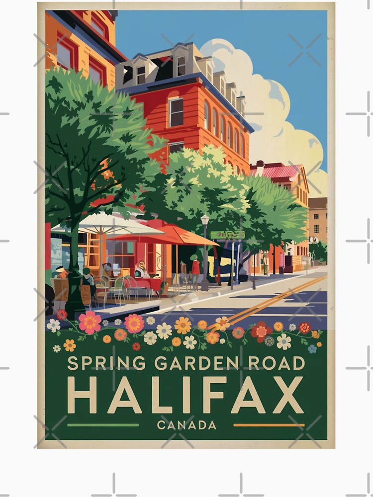 Halifax Vintage Travel Poster by TravelerRat Unisex , , , Long Sleeve Tee