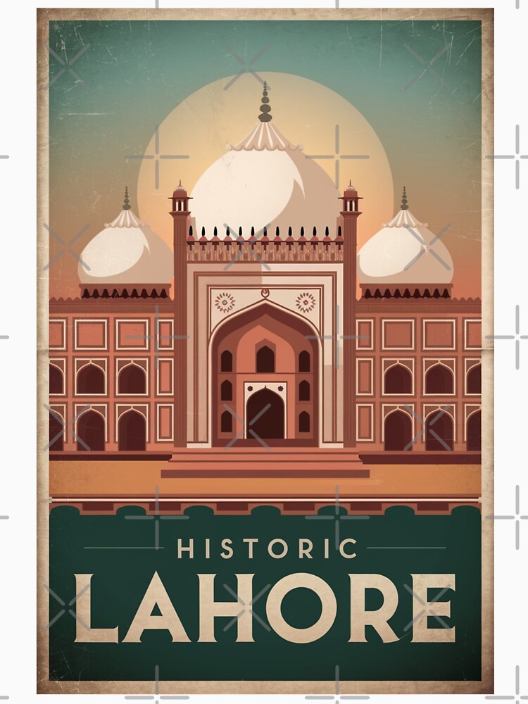Lahore Vintage Travel Poster by TravelerRat Unisex , , , Long Sleeve Tee