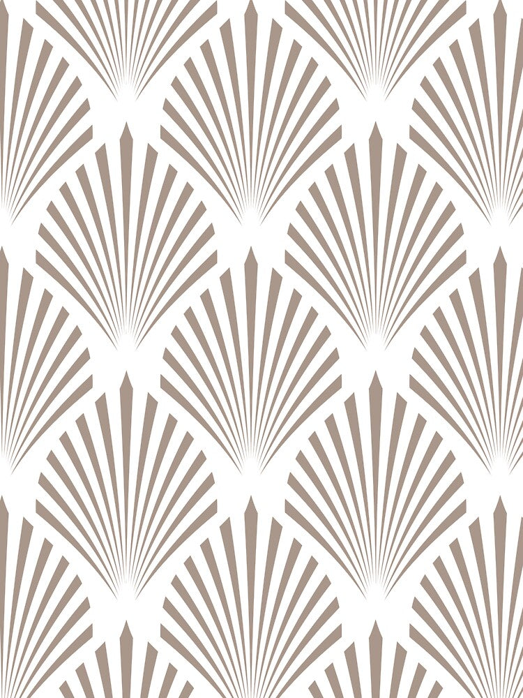 Light Brown and White Elegant Scallop Fan Pattern Pairs HGTV Emerging Taupe HGSW3035 2022 Color - Colour Trends - Shade - Hue by ColorOfTheYears