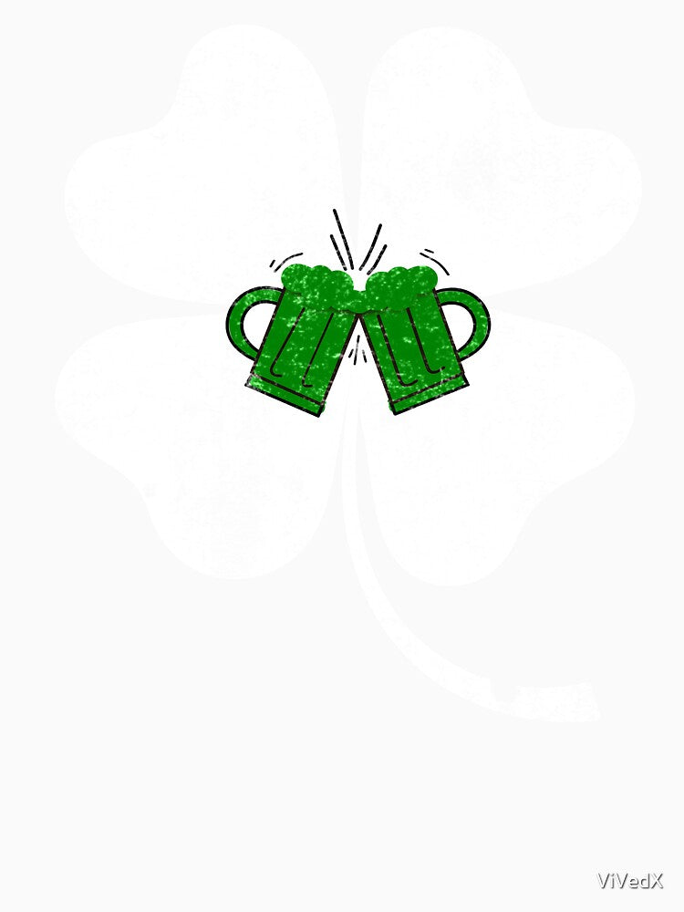 Funny Beer Cheers Shamrock tee for St. Patrick Day Party by ViVedX Unisex , , , Long Sleeve Tee
