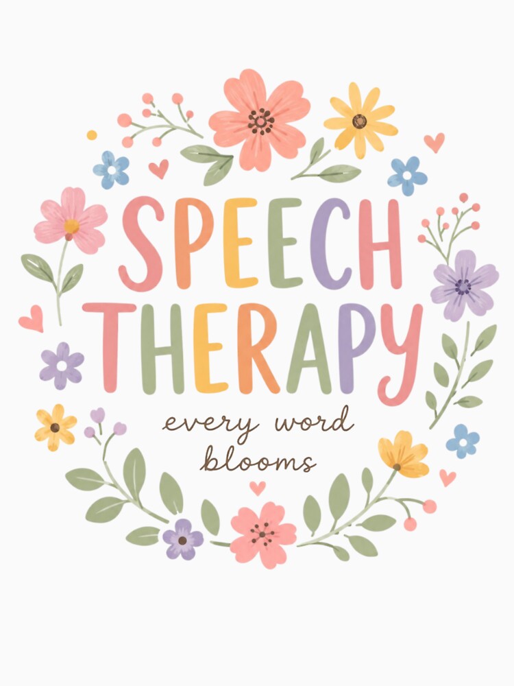 Speech Therapist Every Word Blooms Floral Wreath SLP by bosamji Unisex , , , Long Sleeve Tee