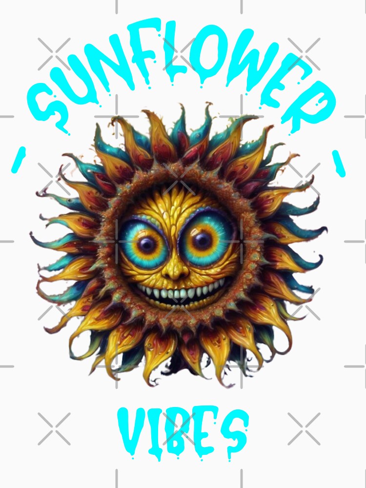 Creepy Sunflower Face "Sunflower Vibes" by EmeraldCauldren Unisex , , , Long Sleeve Tee