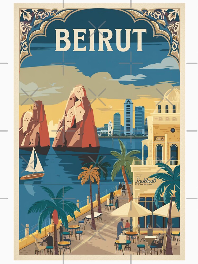 Beirut Vintage Travel Poster by TravelerRat Unisex , , , Long Sleeve Tee