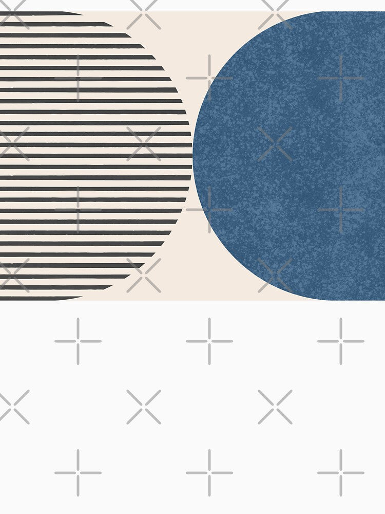 Half Circle Stripes - Navy Blue Black by moonlightprint