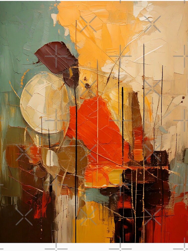 Earth Tone Abstract Painting – Thick Paint & Geometric Shapes – Modern Art Style by CattlettArt