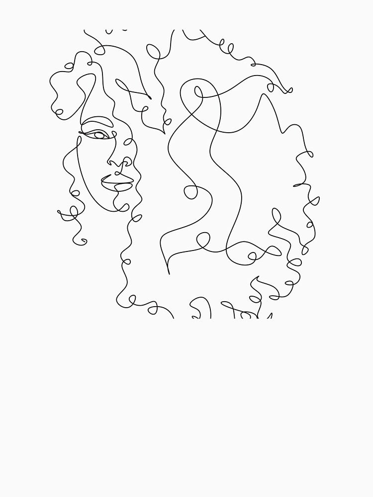 Copy of Minimalist One Line Art: Woman and FloweMinimalist One Line Art: Beautiful Curly Haired Woman Portraitrs Abstract Sketch by ZentroShop