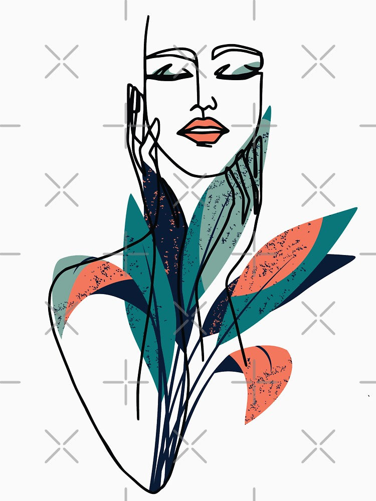 Women Nude Portrait Nymph Line Art by HerMindSpeaks