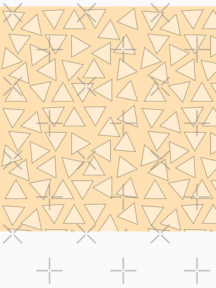 Minimalist Soft Peach Triangular Mosaic Pastel Geometric Line Art Pattern by LensDyn™