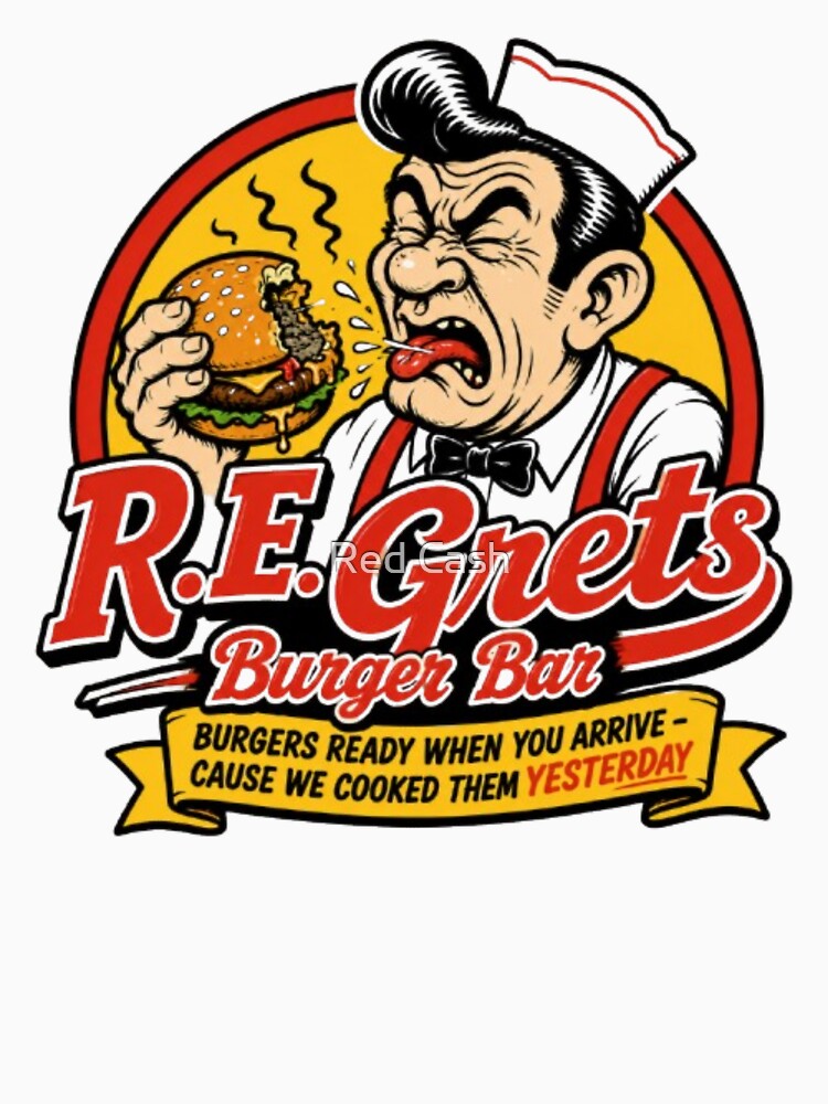 Retro Cartoon Hamburger Parody by Red Cash Unisex , , , Long Sleeve Tee