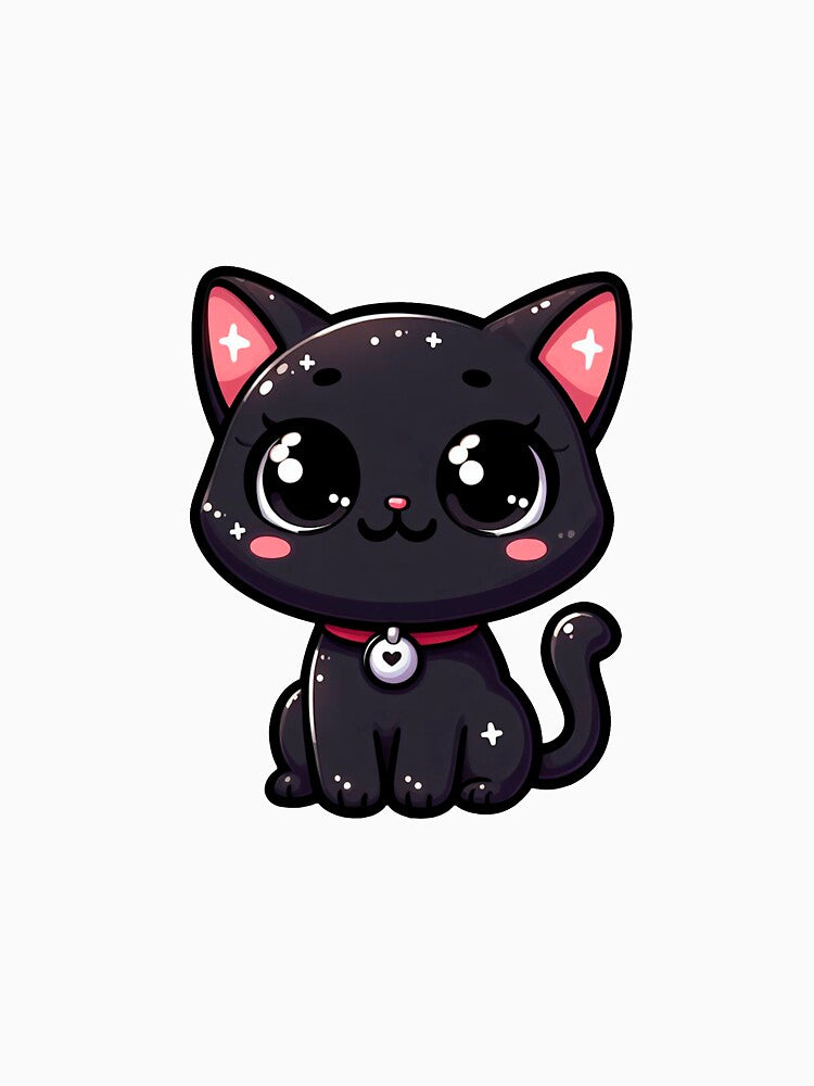 Cute Black cat kawai by tomamatear