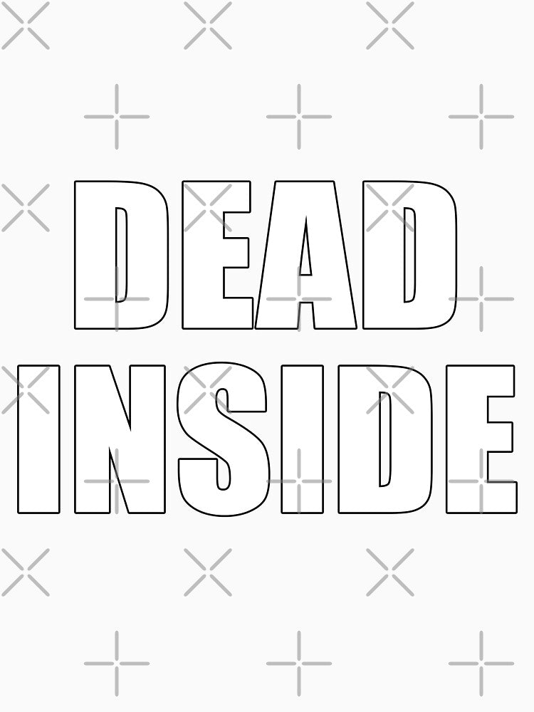 Dead Inside Minimalist Outline lettering by deluxus Unisex , , , Long Sleeve Tee