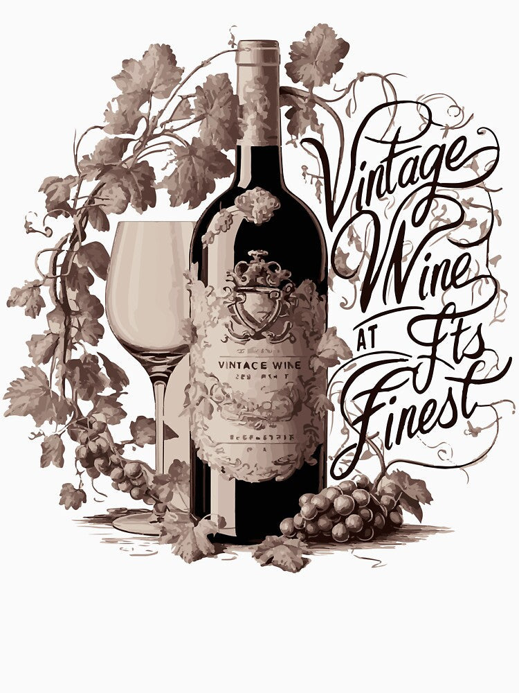 Vintage Wine At It's Finest by WineandWear Unisex , , , Long Sleeve Tee