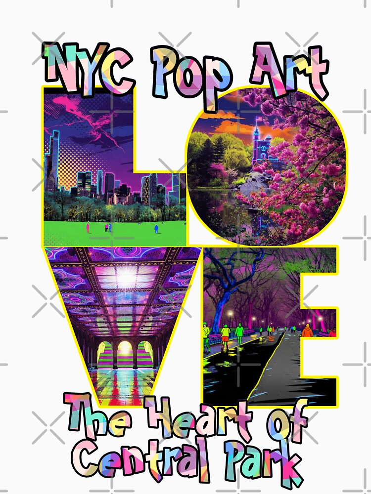 NYC Pop Art LOVE | Neon Vibrant New York City by bewitchedcuties Unisex , , , Long Sleeve Tee
