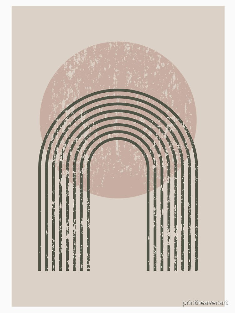 Sunny Hill Abstract Mountain by printheavenart