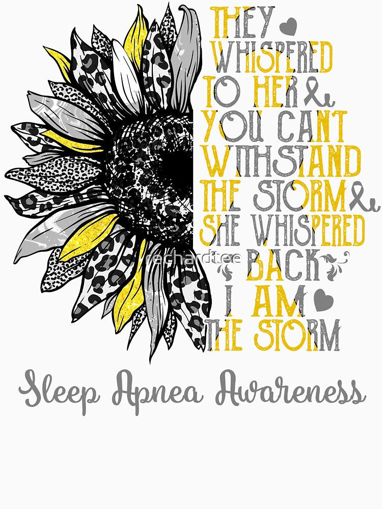 I Am The Storm Sunflower Leopard Sleep Apnea Awareness by rechardtee Unisex , , , Long Sleeve Tee